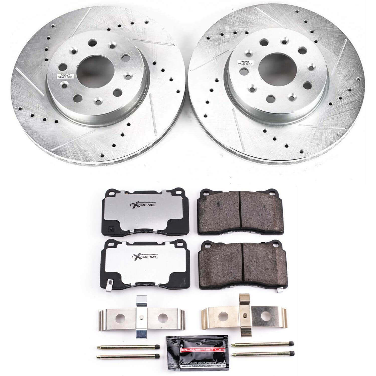 Power Stop K7001-26 Z26 Street Warrior 1-Click Drilled And Slotted Front Brake Kit for 2014-2024 Cadillac Cts product image