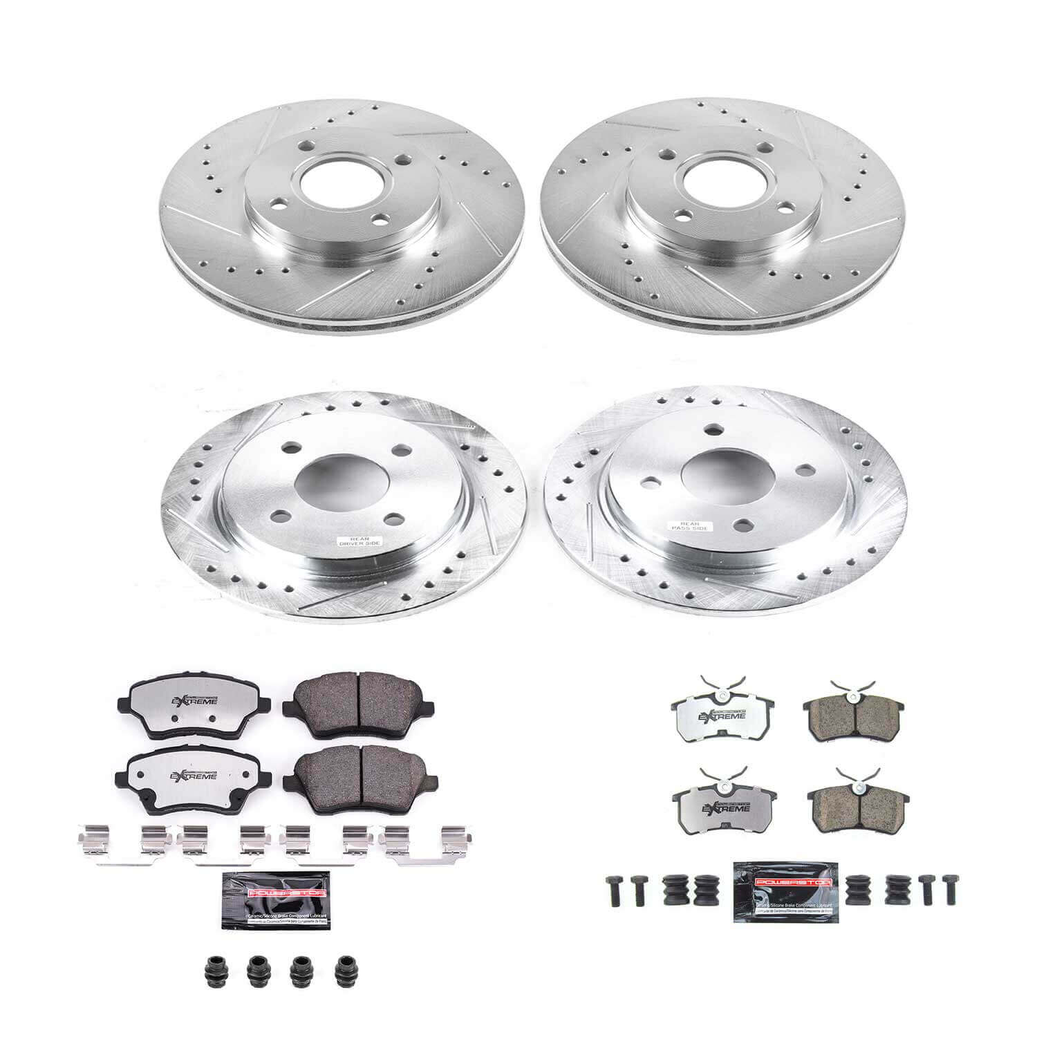 Power Stop K7002-26 Front And Rear Z26 Street Warrior 1-Click Pad And Rotor Kit for 2014-2019 Ford Fiesta Rear Disc product image