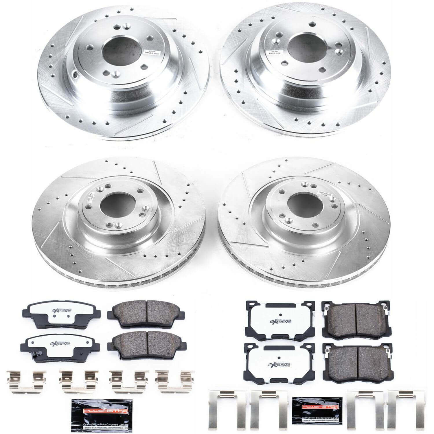 Power Stop K7029-26 Z26 Street Warrior 1-Click Front And Rear Brake Kit for 2015-2017 Hyundai Genesis product image