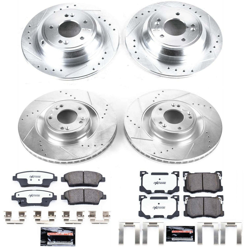 Power Stop K7029-26 Z26 Street Warrior 1-Click Front And Rear Brake Kit for 2015-2017 Hyundai Genesis product image