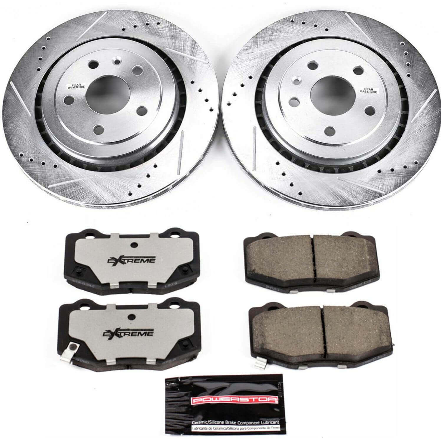 Power Stop K7045-26 Z26 Street Warrior 1-Click Drilled And Slotted Rear Brake Kit for 2016-2023 Cadillac Ats V product image