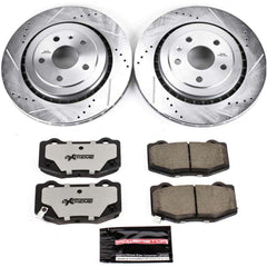 Power Stop K7045-26 Z26 Street Warrior 1-Click Drilled And Slotted Rear Brake Kit for 2016-2023 Cadillac Ats V product image