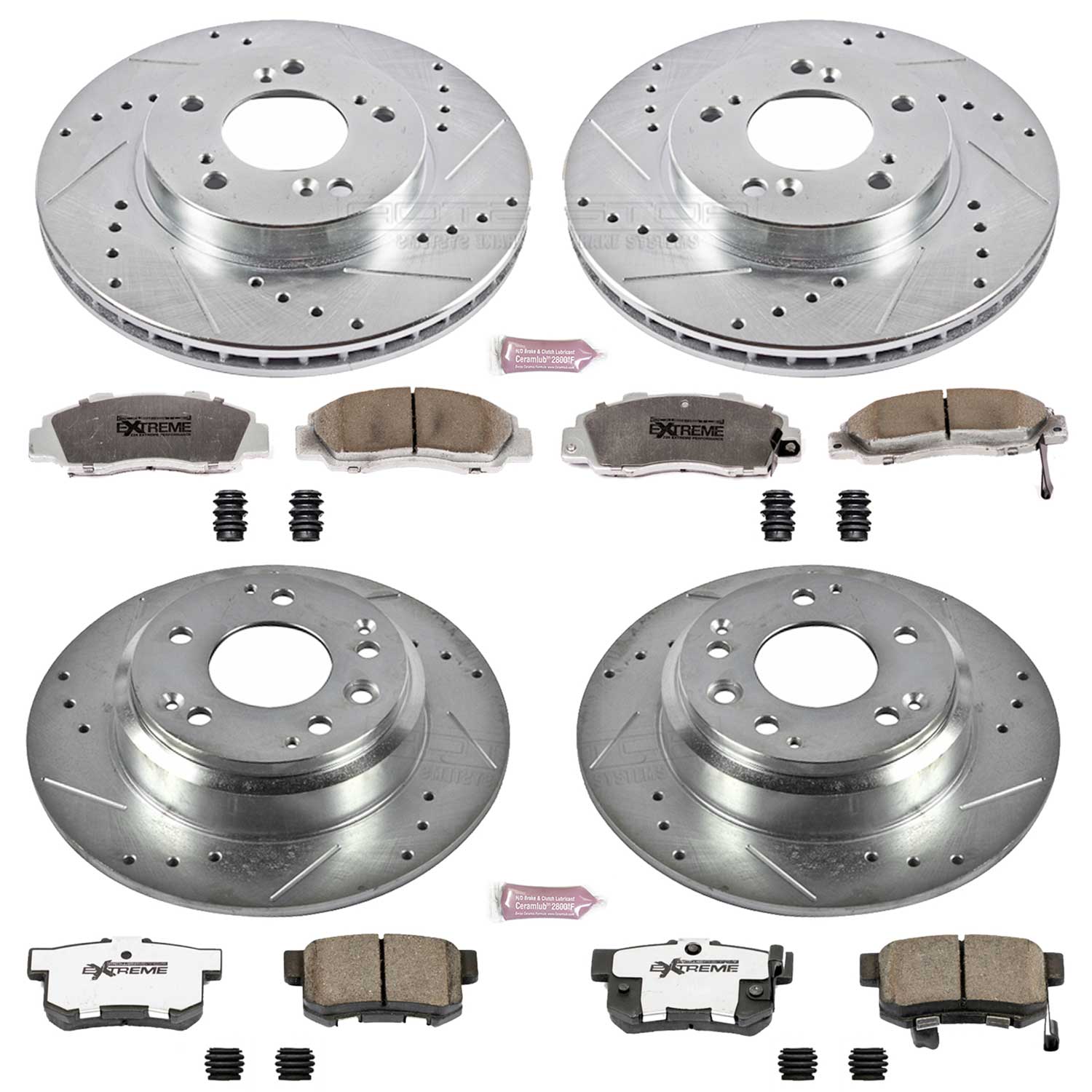 Power Stop K705-26 Z26 Extreme Street Warrior 1-Click Brake Kit (Front And Rear) for 1995-1999 Acura Rl product image