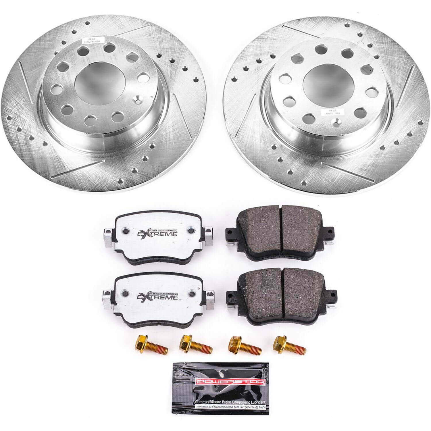 Power Stop K7053-26 Z26 Street Warrior 1-Click Rear Brake Kit for 2015-2021 Volkswagen Golf product image