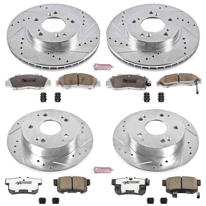 Power Stop K707-26 Z26 Extreme Street Warrior 1-Click Brake Kit (Front And Rear) for 1997-2001 Acura Integra Type product image