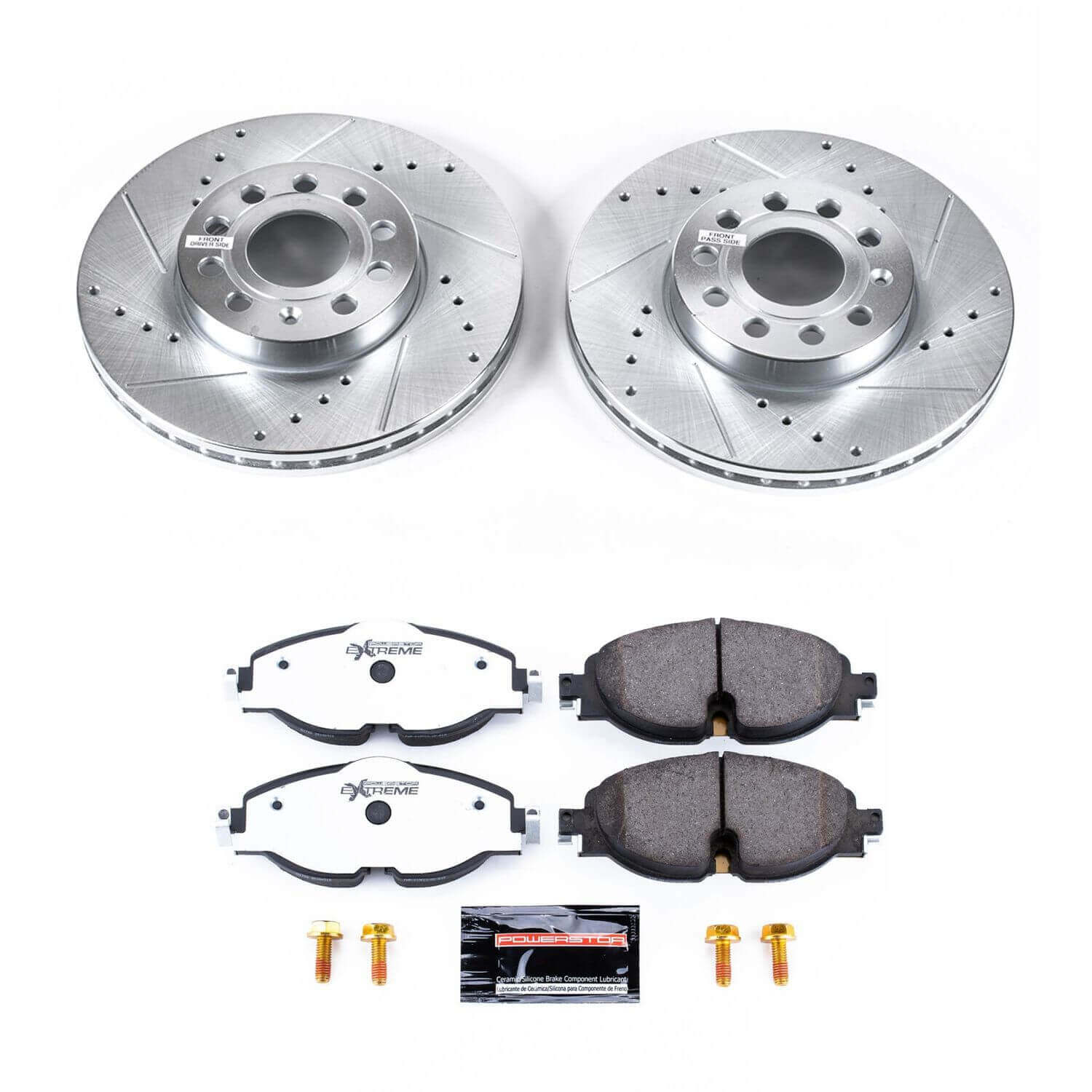 Power Stop K7080-26 Z26 Street Warrior 1-Click Front Brake Kit for 2015-2016 Audi A3 product image