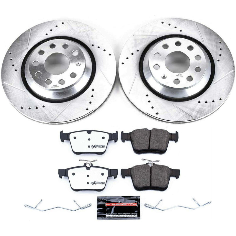 Power Stop K7084-26 Z26 Street Warrior 1-Click Rear Brake Kit for 2015-2025 Audi A3 product image
