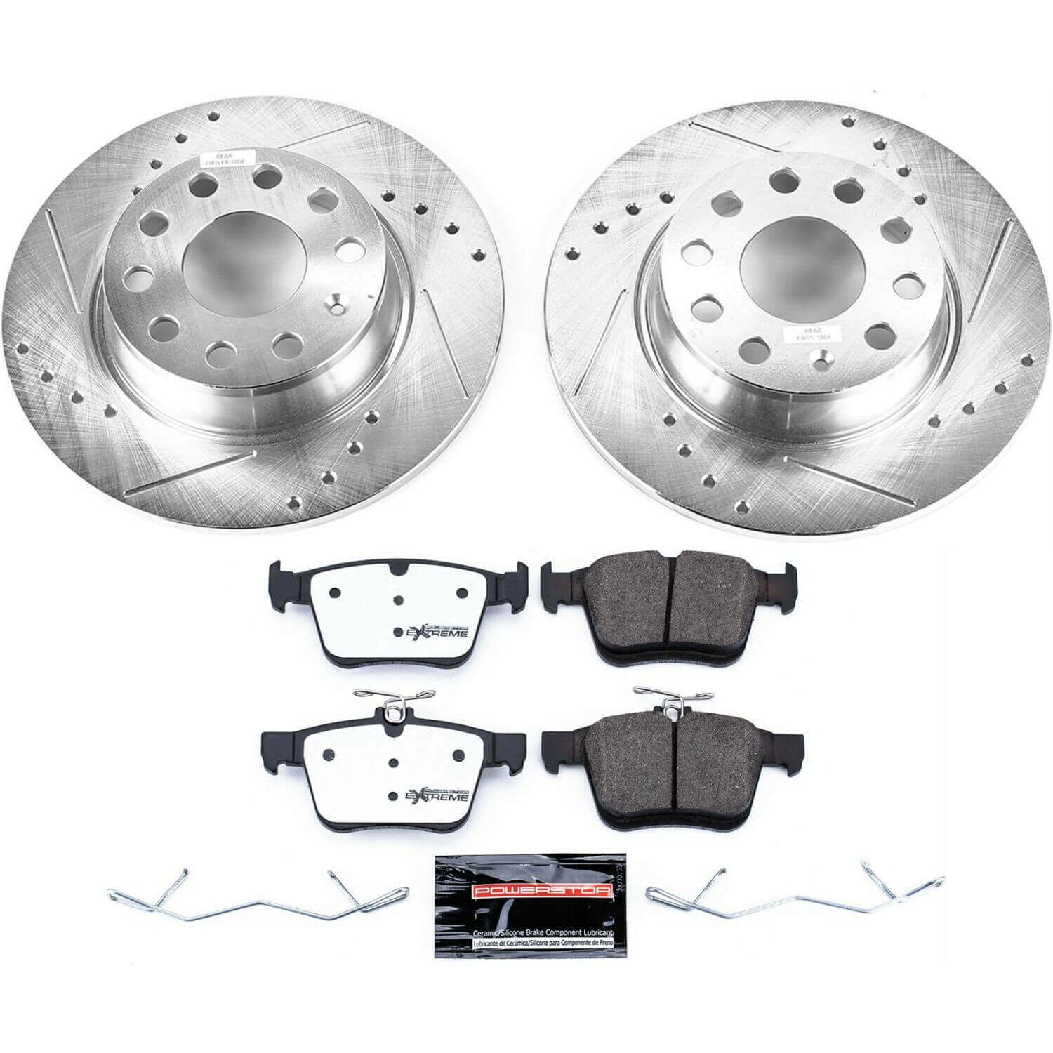 Power Stop K7093-26 Z26 Street Warrior 1-Click Rear Brake Kit for 2015-2024 Audi A3 product image