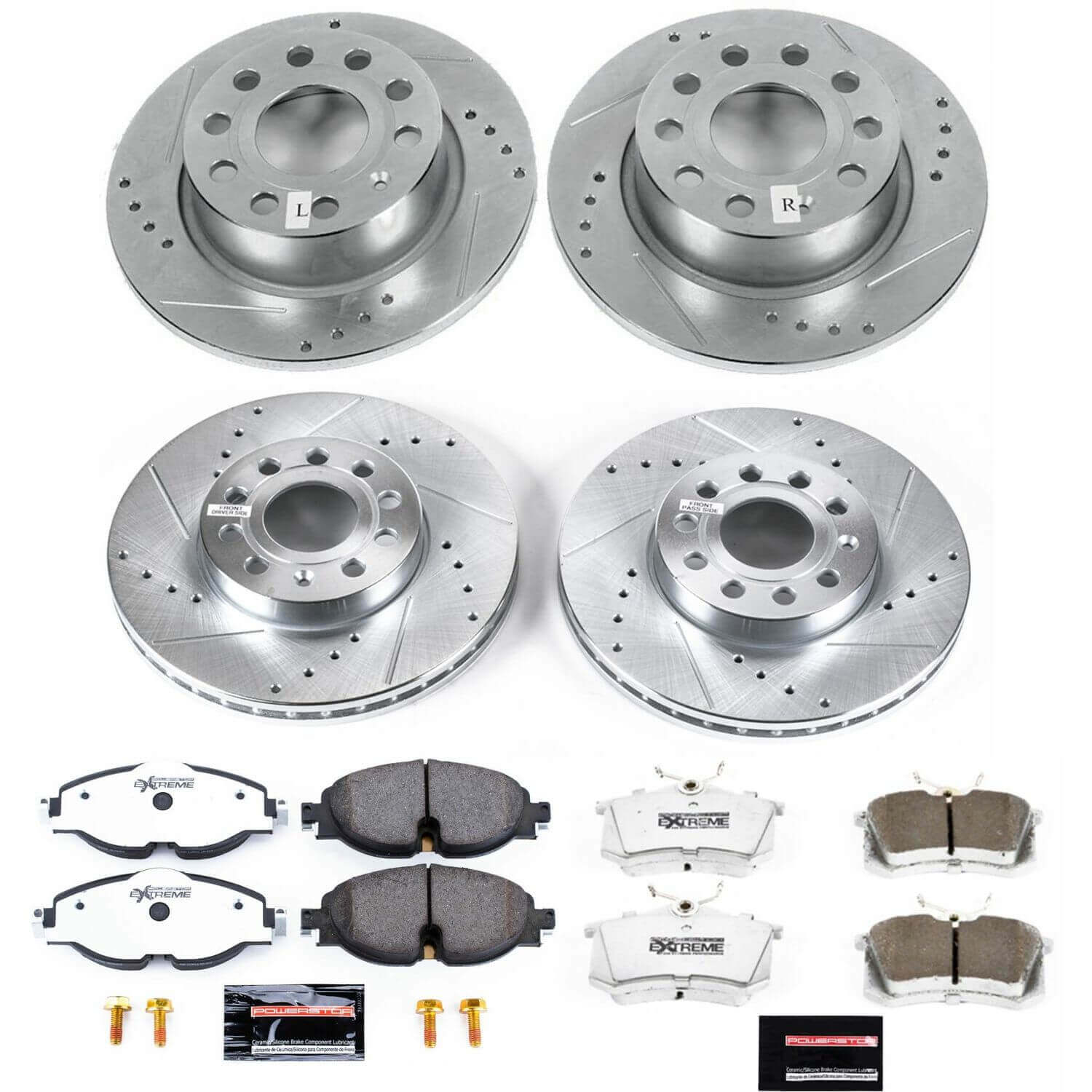 Power Stop K7109-26 Z26 Street Warrior 1-Click Front And Rear Brake Kit for 2015 Volkswagen Golf product image