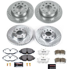 Power Stop K7109-26 Z26 Street Warrior 1-Click Front And Rear Brake Kit for 2015 Volkswagen Golf product image