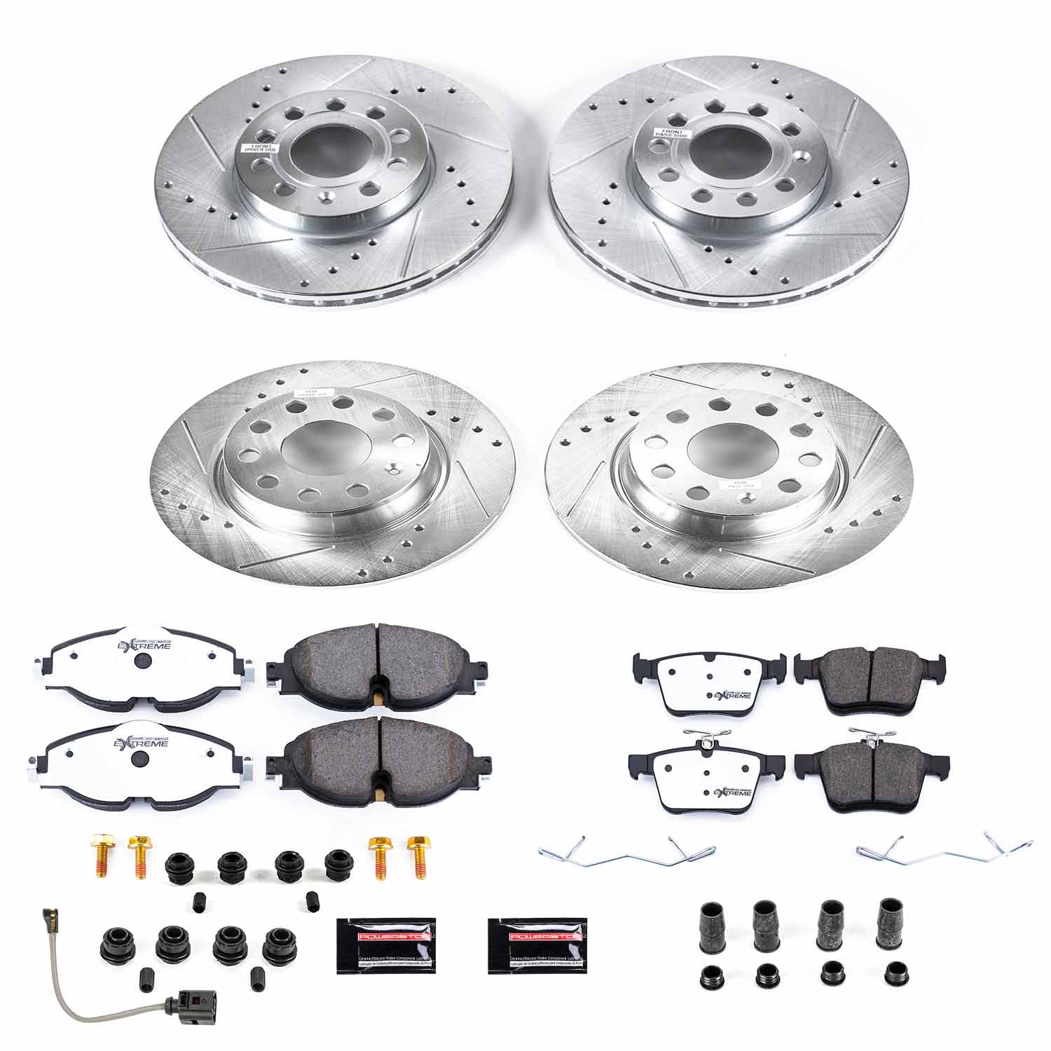Power Stop K7111-26 Z26 Street Warrior 1-Click Front And Rear Brake Kit for 2015-2016 Audi A3 product image