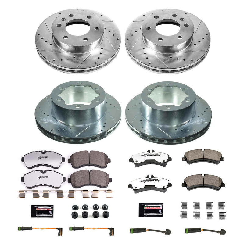 Power Stop K7112-36 Front And Rear Z36 Severe-Duty Truck And Tow 1-Click Pad And Rotor Kit for 2010-2018 Freightliner Sprinter 3500 product image