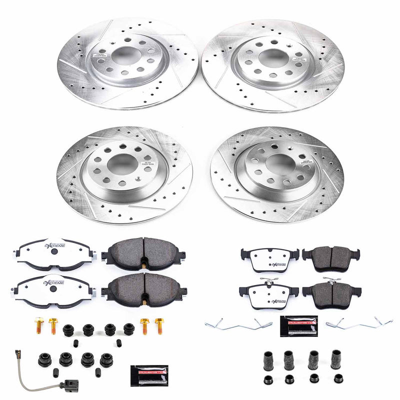 Power Stop K7278-26 Z26 Street Warrior 1-Click Front And Rear Brake Kit for 2016-2018 Audi Tt Quattro Base product image