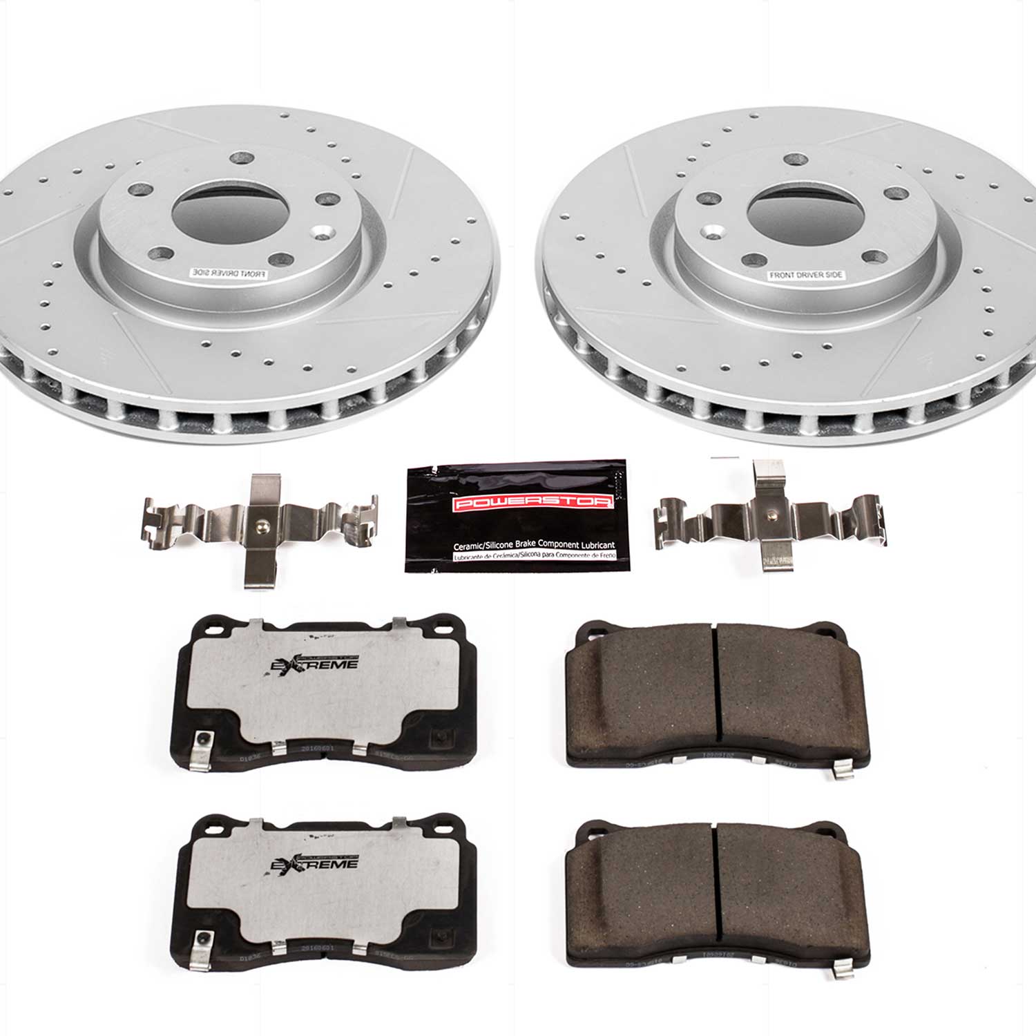Power Stop K7290-26 Z26 Street Warrior 1-Click Drilled And Slotted Front Brake Kit for 2017-2019 Chevrolet Corvette Stingray product image