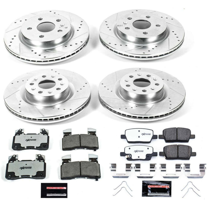Power Stop K7292-26 Z26 Street Warrior 1-Click Front And Rear Brake Kit for 2016-2018 Cadillac CT6 product image