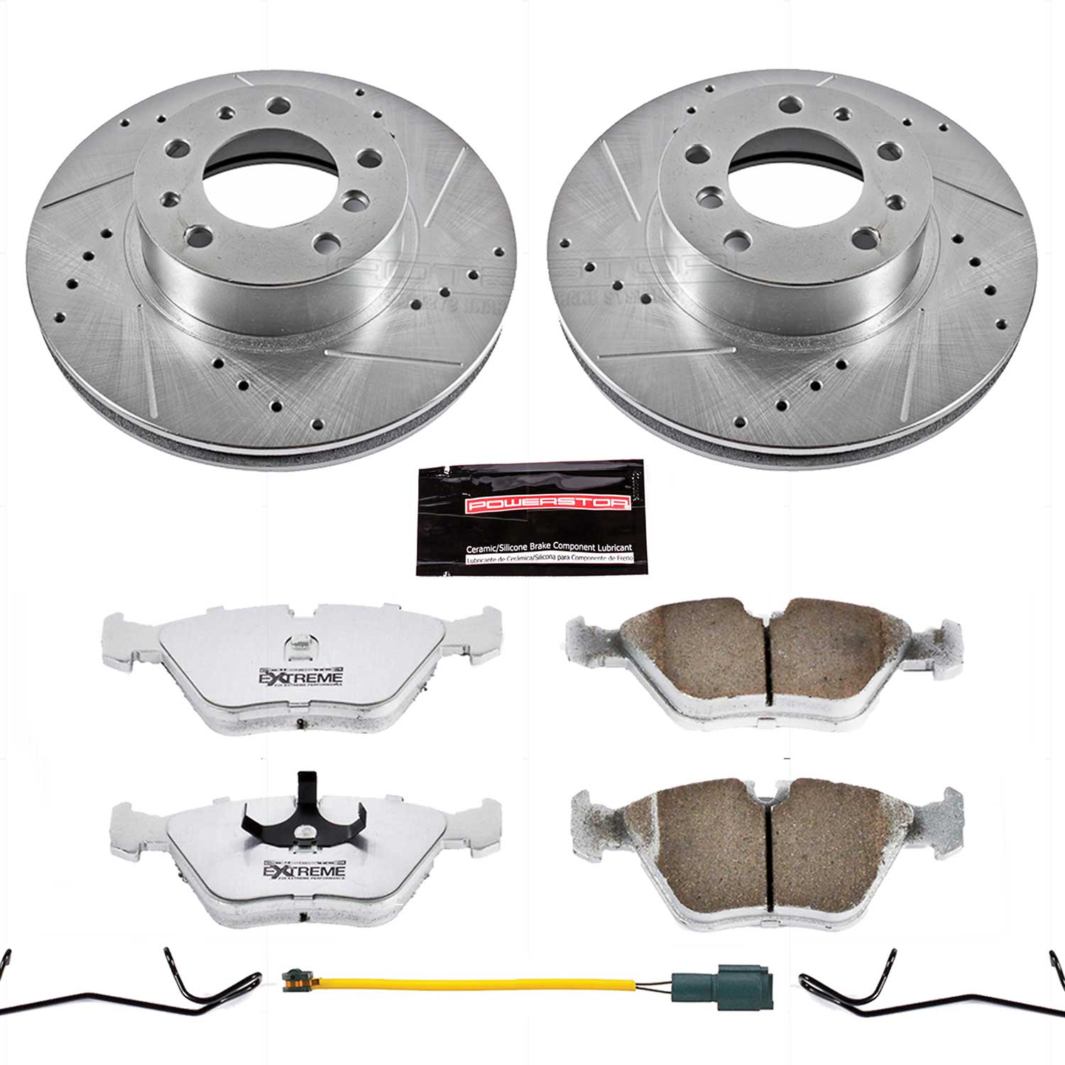 Power Stop K7331-26 Z26 Street Warrior 1-Click Drilled And Slotted Front Brake Kit for 1987-1989 BMW 735I product image