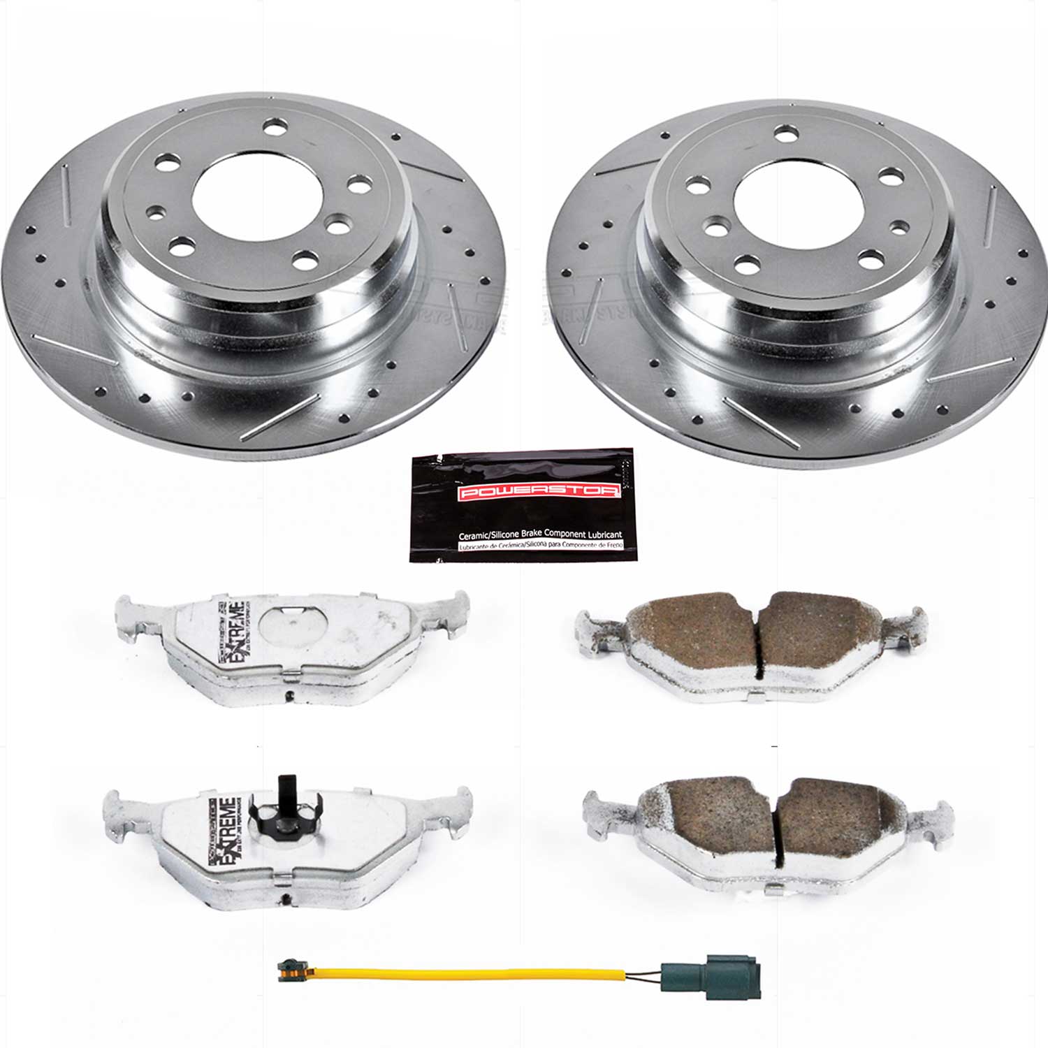 Power Stop K7336-26 Z26 Street Warrior 1-Click Drilled And Slotted Rear Brake Kit for 1989 BMW 525I product image