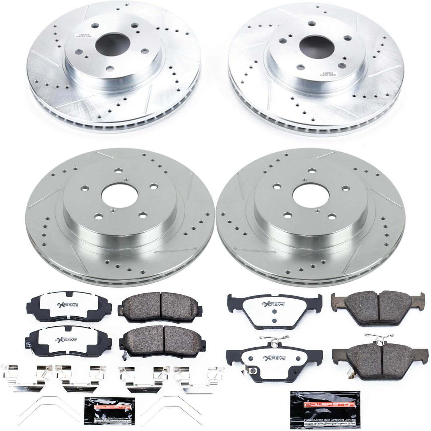 Power Stop K7357-26 Z26 Street Warrior 1-Click Front And Rear Brake Kit for 2016-2019 Subaru Legacy 2.5I 2.5I product image