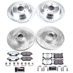 Power Stop K7386-26 Z26 Street Warrior 1-Click Front And Rear Brake Kit for 2015-2016 Hyundai Genesis product image
