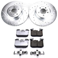 Power Stop K7435-26 Z26 Street Warrior 1-Click Drilled And Slotted Front Brake Kit for 2012-2020 BMW 335I product image