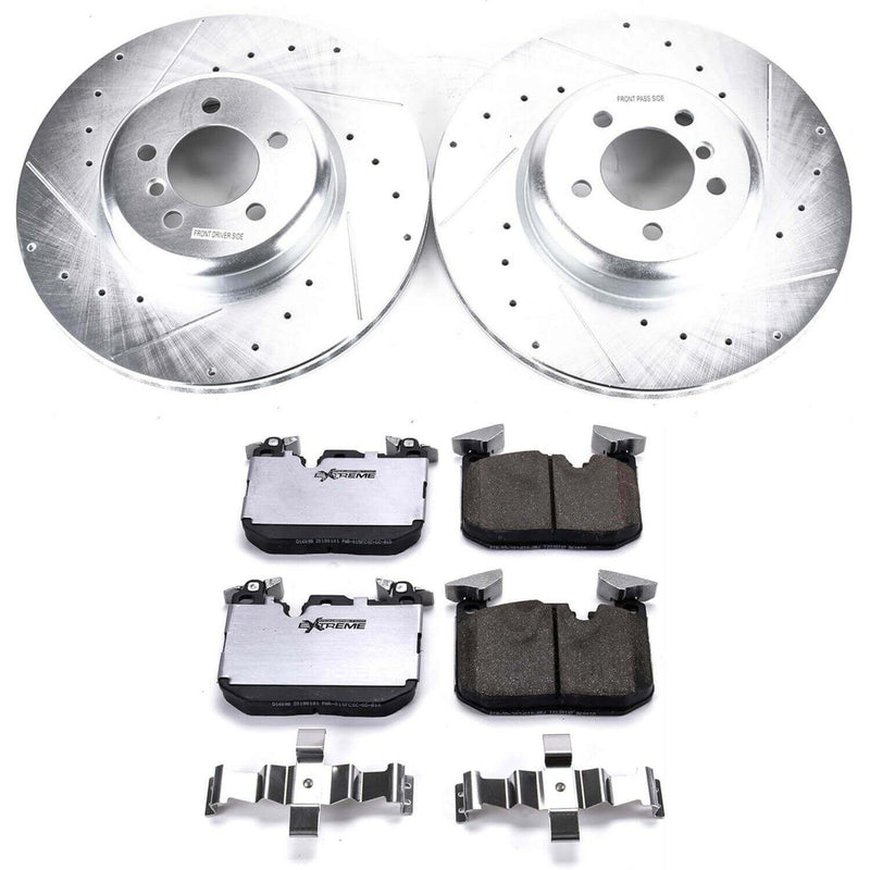 Power Stop K7435-26 Z26 Street Warrior 1-Click Drilled And Slotted Front Brake Kit for 2012-2020 BMW 335I product image