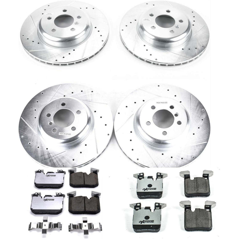 Power Stop K7436-26 Z26 Street Warrior 1-Click Drilled And Slotted Front And Rear Brake Kit for 2012-2020 BMW 335I product image