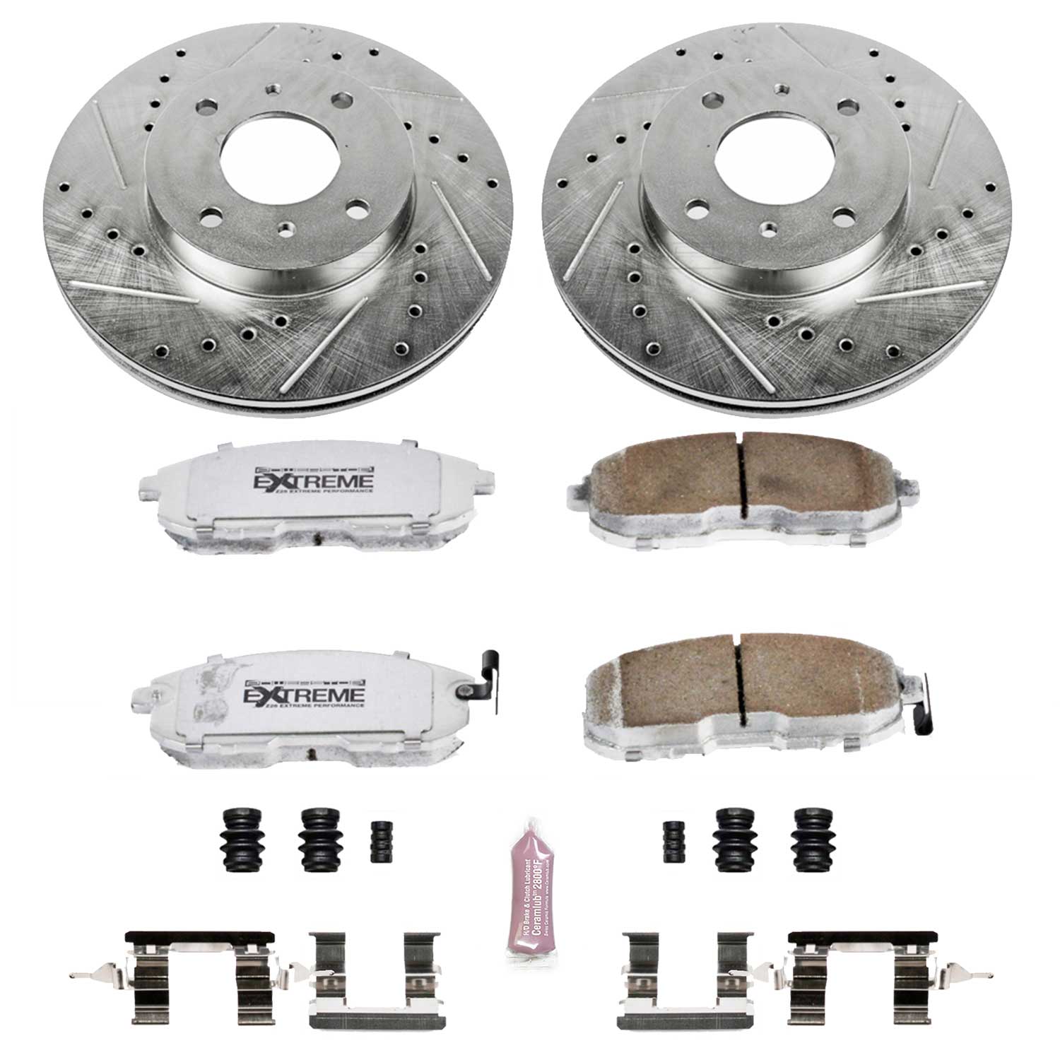 Power Stop K749-26 Z26 Extreme Street Warrior 1-Click Brake Kit (Front) for 1993-2006 INFINITI G20 product image