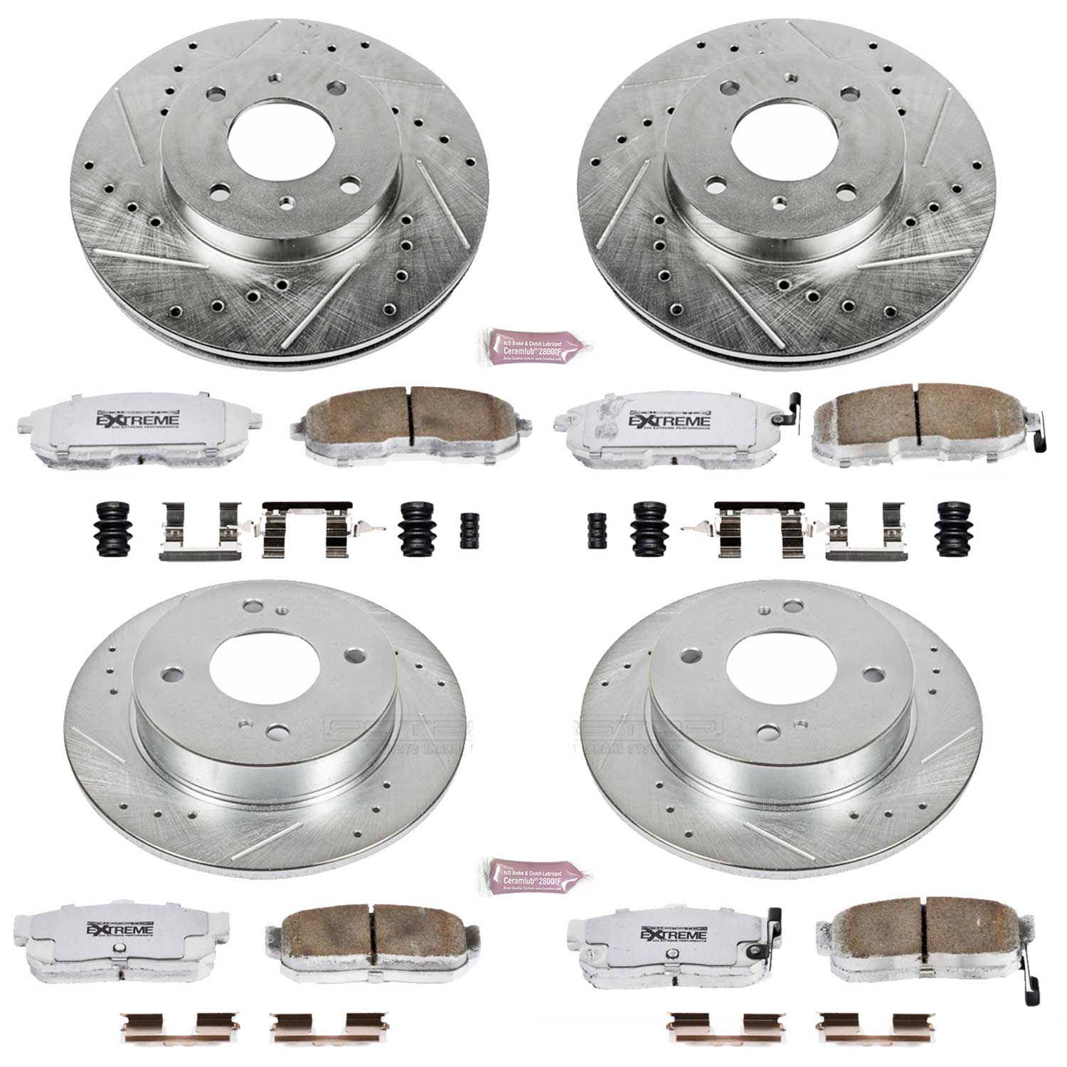 Power Stop K750-26 Z26 Extreme Street Warrior 1-Click Brake Kit (Front And Rear) for 1993-2001 INFINITI G20 product image