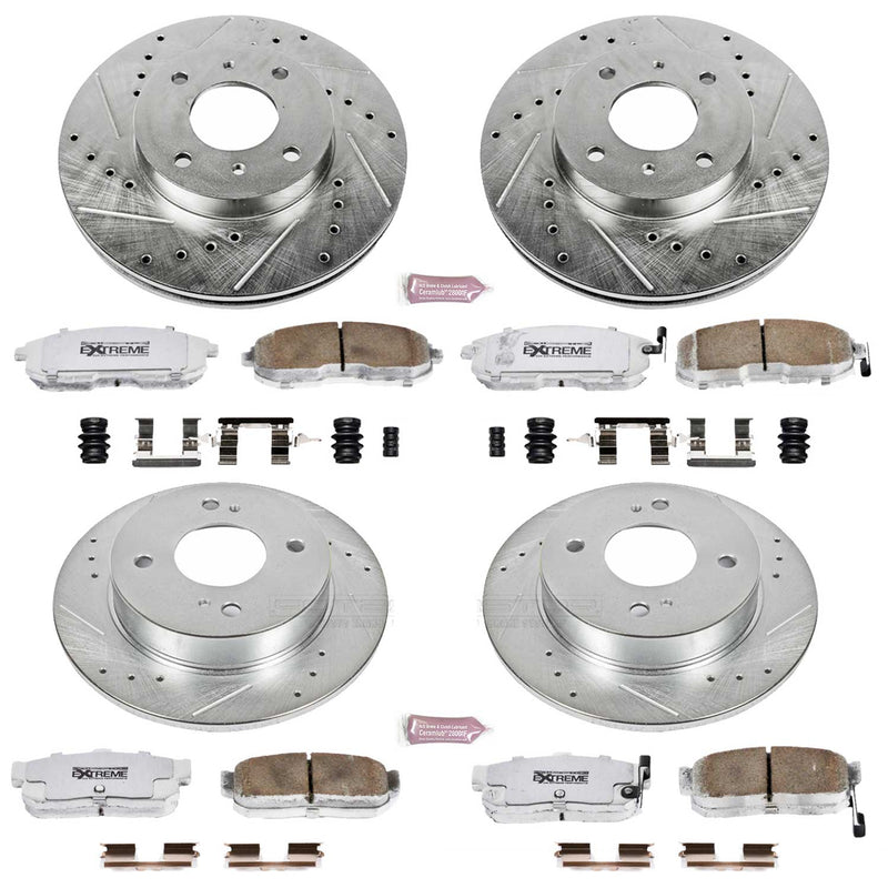 Power Stop K750-26 Z26 Extreme Street Warrior 1-Click Brake Kit (Front And Rear) for 1993-2001 INFINITI G20 product image