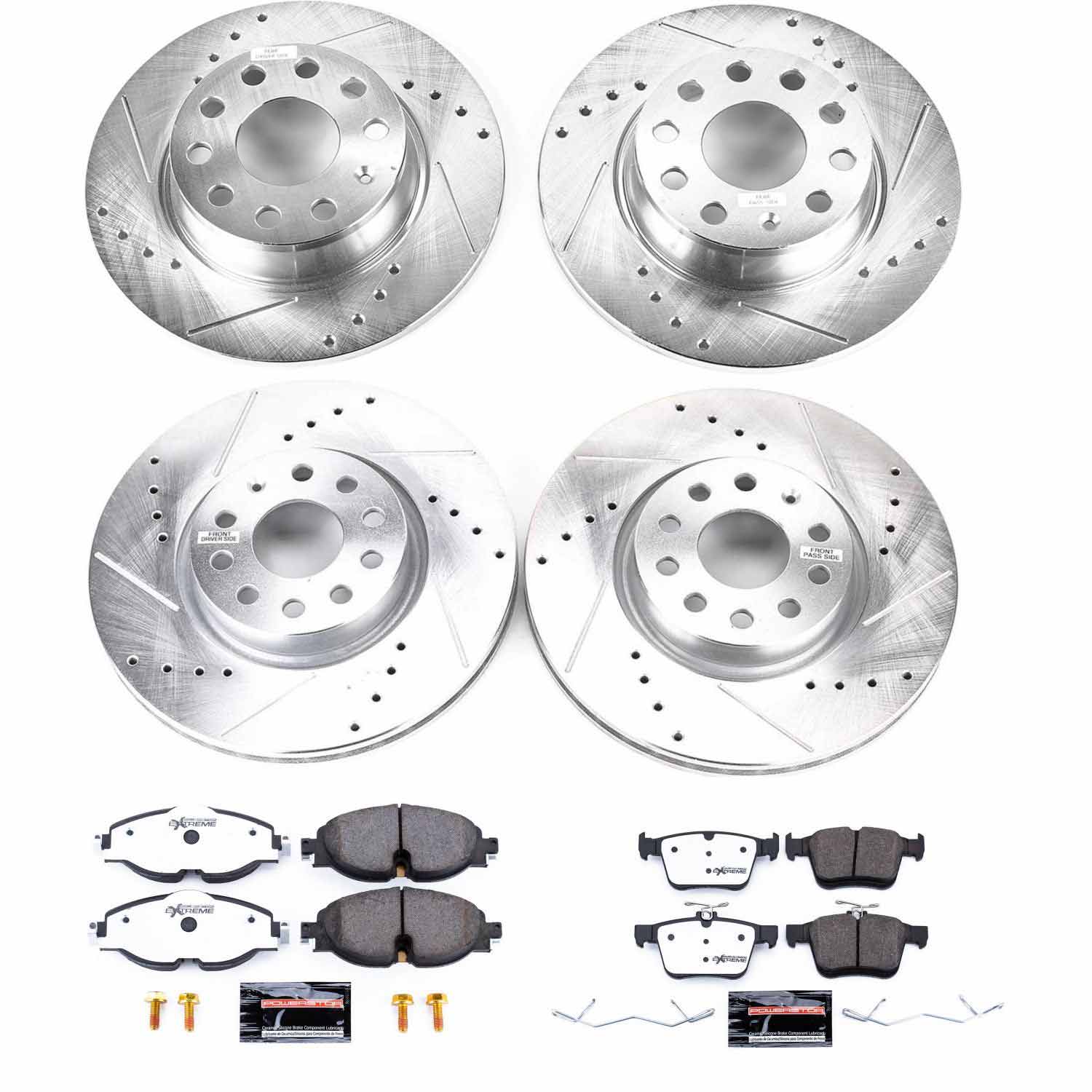 Power Stop K7502-26 Z26 Street Warrior 1-Click Front And Rear Brake Kit for 2015-2020 Audi A3 product image