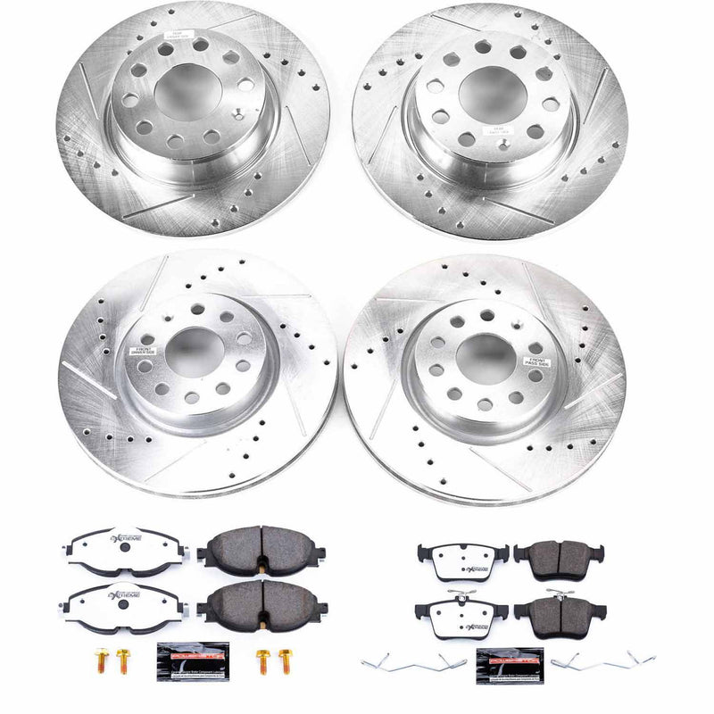 Power Stop K7502-26 Z26 Street Warrior 1-Click Front And Rear Brake Kit for 2015-2020 Audi A3 product image