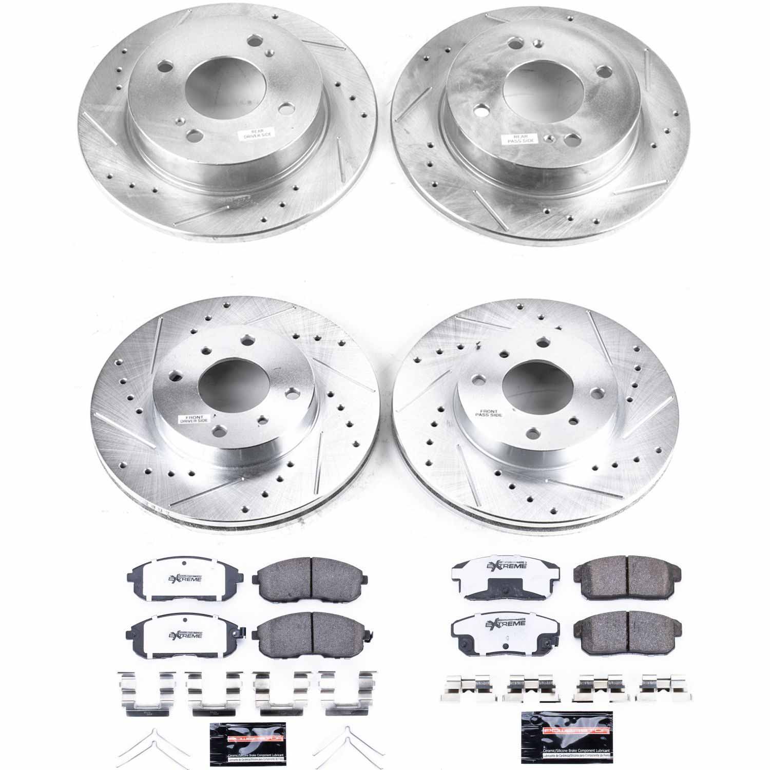 Power Stop K751-26 Z26 Extreme Street Warrior 1-Click Brake Kit (Front And Rear) for 2001-2006 INFINITI G20 product image