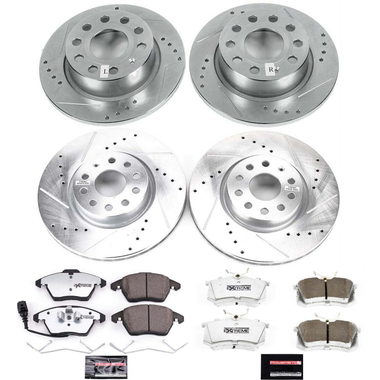 Power Stop K7530-26 Z26 Street Warrior 1-Click Front And Rear Brake Kit for 2013-2018 Volkswagen Beetle product image