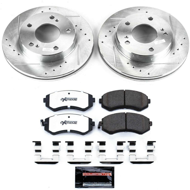 Power Stop K754-26 Z26 Street Warrior 1-Click Front Brake Kit for 1994-1996 Nissan 240SX product image