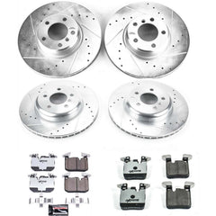 Power Stop K7547-26 Z26 Street Warrior 1-Click Drilled And Slotted Front And Rear Brake Kit for 2013-2020 BMW 320I Xdrive product image