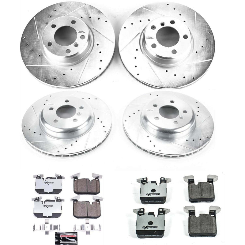 Power Stop K7547-26 Z26 Street Warrior 1-Click Drilled And Slotted Front And Rear Brake Kit for 2013-2020 BMW 320I Xdrive product image