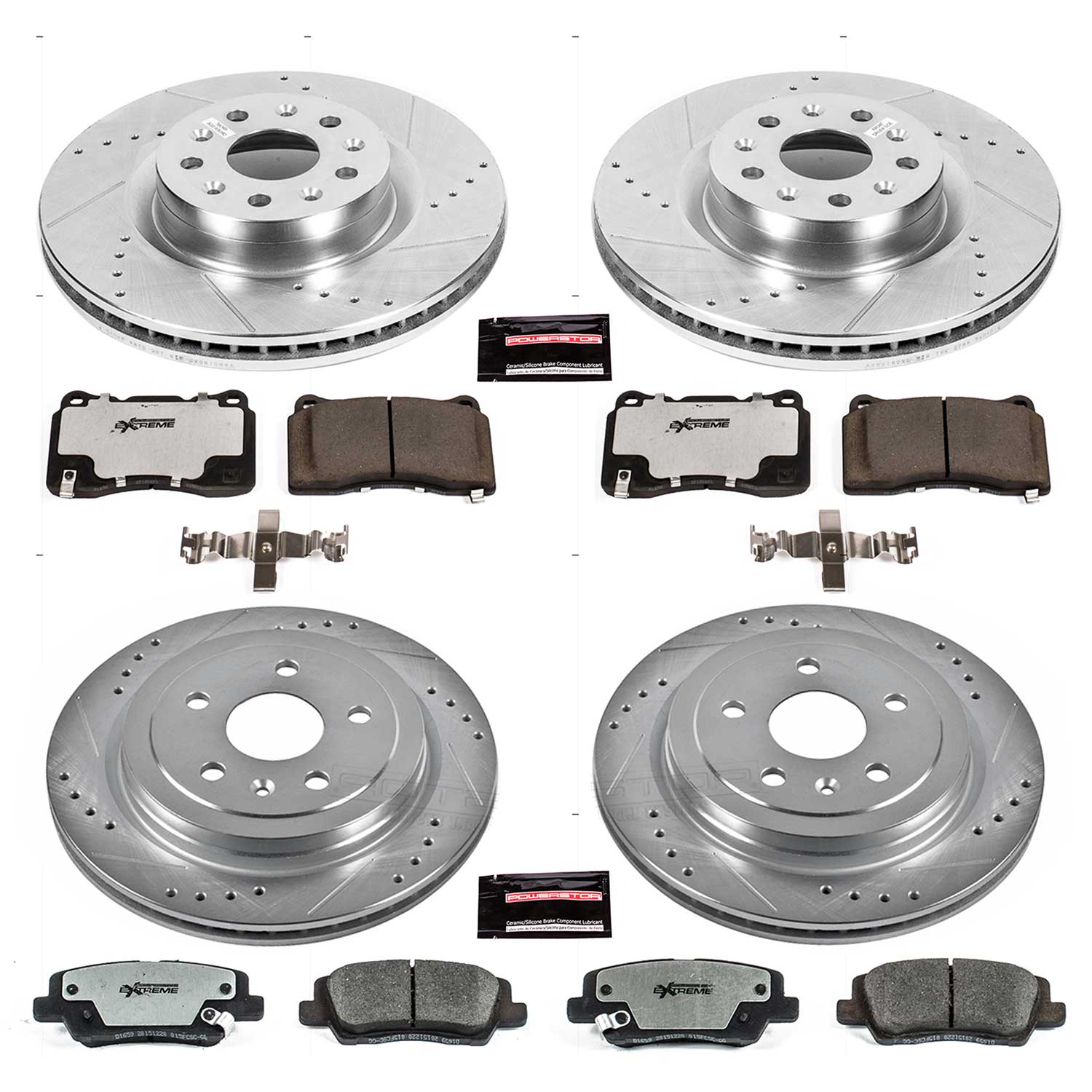 Power Stop K7817-26 Z26 Street Warrior 1-Click Drilled And Slotted Front And Rear Brake Kit for 2014-2018 Cadillac Cts Vsport Vsport product image