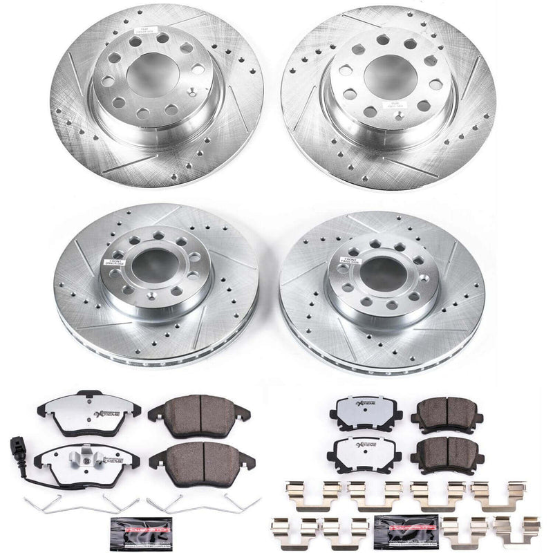 Power Stop K7837-26 Z26 Street Warrior 1-Click Front And Rear Brake Kit for 2010 Volkswagen Golf product image