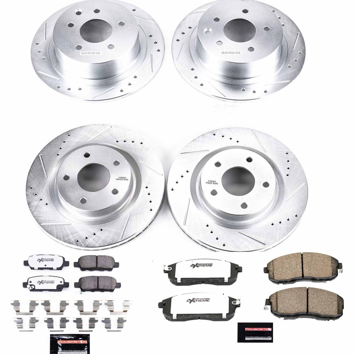 Power Stop K7865-26 Z26 Street Warrior 1-Click Front And Rear Brake Kit for 2007-2010 Nissan Altima product image
