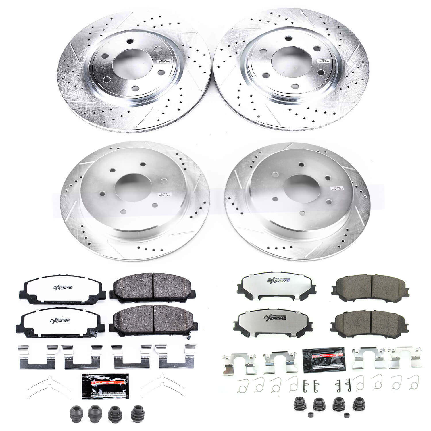 Power Stop K7866-36 Z36 Severe-Duty Truck And Tow 1-Click Front And Rear Pad And Rotor Kit for 2017-2024 Nissan Titan product image