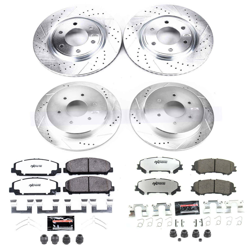 Power Stop K7866-36 Z36 Severe-Duty Truck And Tow 1-Click Front And Rear Pad And Rotor Kit for 2017-2024 Nissan Titan product image