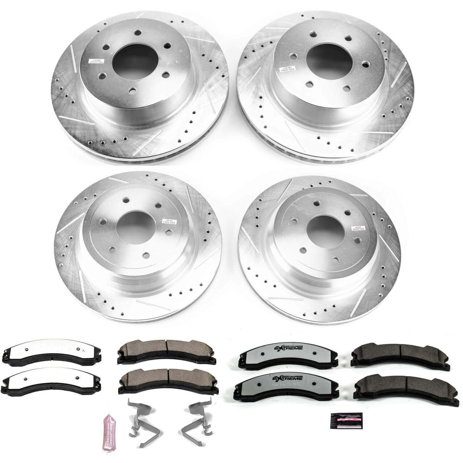 Power Stop K7876-36 Z36 Severe-Duty Truck And Tow 1-Click Front And Rear Pad And Rotor Kit for 2016-2024 Nissan Titan Xd product image