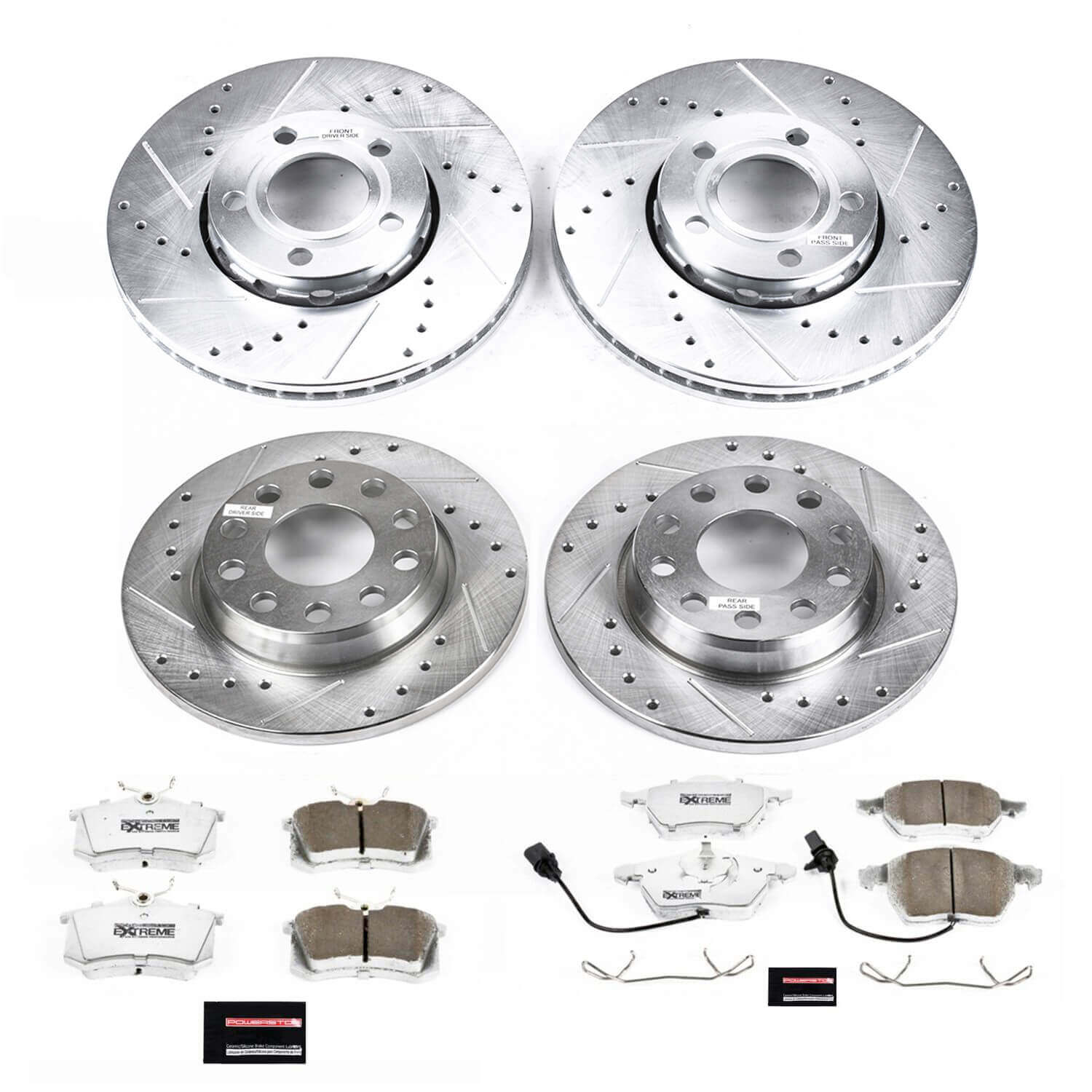 Power Stop K7917-26 Z26 Street Warrior 1-Click Front And Rear Brake Kit for 2004-2006 Audi A4 product image