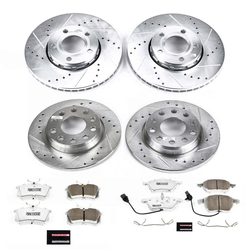 Power Stop K7917-26 Z26 Street Warrior 1-Click Front And Rear Brake Kit for 2004-2006 Audi A4 product image