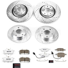 Power Stop K7919-26 Z26 Street Warrior 1-Click Front And Rear Brake Kit for 2004-2005 Audi A4 product image
