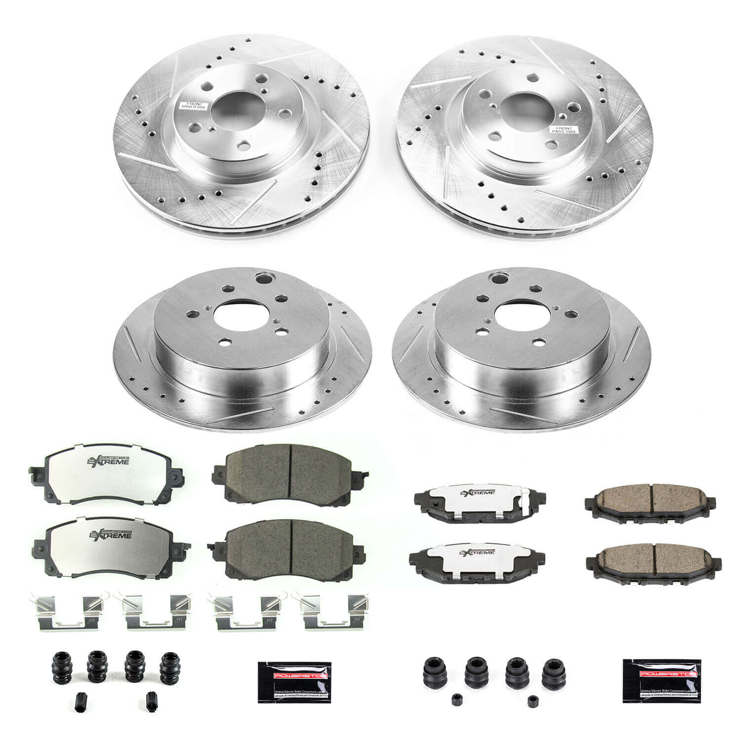 Power Stop K7926-26 Z26 Street Warrior 1-Click Front And Rear Pad And Rotor Kit for 2017-2022 Subaru Impreza product image