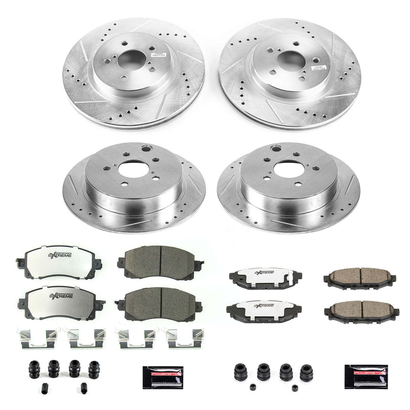 Power Stop K7927-26 Z26 Street Warrior 1-Click Front And Rear Pad And Rotor Kit for 2018-2022 Subaru Crosstrek product image