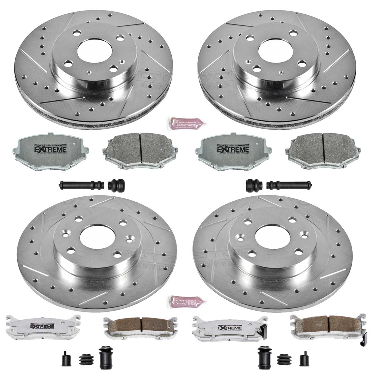 Power Stop K794-26 Z26 Extreme Street Warrior 1-Click Brake Kit (Front And Rear) for 1994-2005 Mazda Miata / MX-5 product image