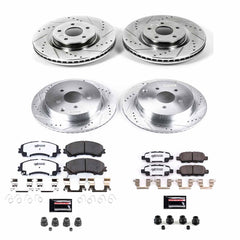 Power Stop K8006-26 Z26 Street Warrior 1-Click Front And Rear Brake Kit for 2014-2016 Infiniti Q50 Base, Hybrid Premium, Premium product image