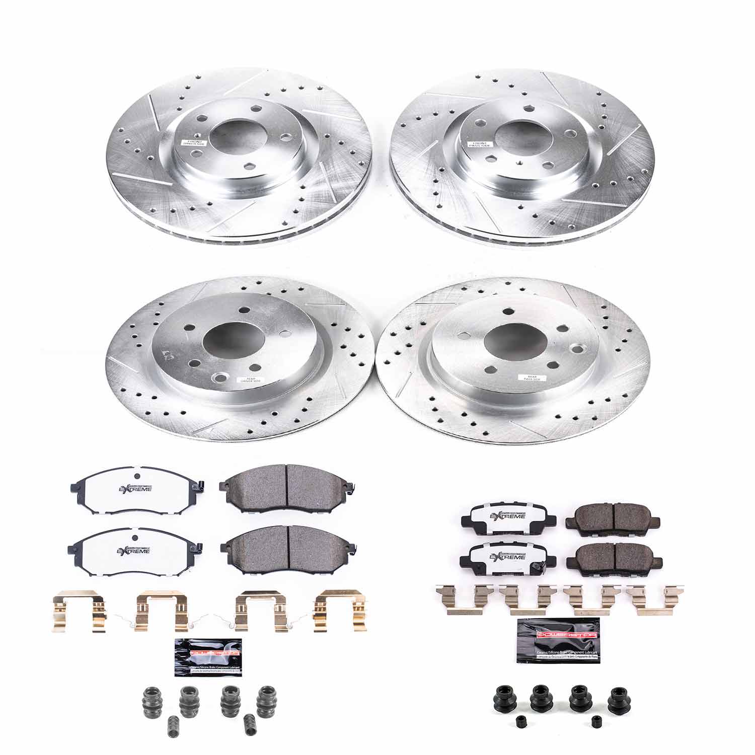 Power Stop K8060-26 Z26 Street Warrior 1-Click Front And Rear Brake Kit for 2009-2012 Infiniti EX35 product image